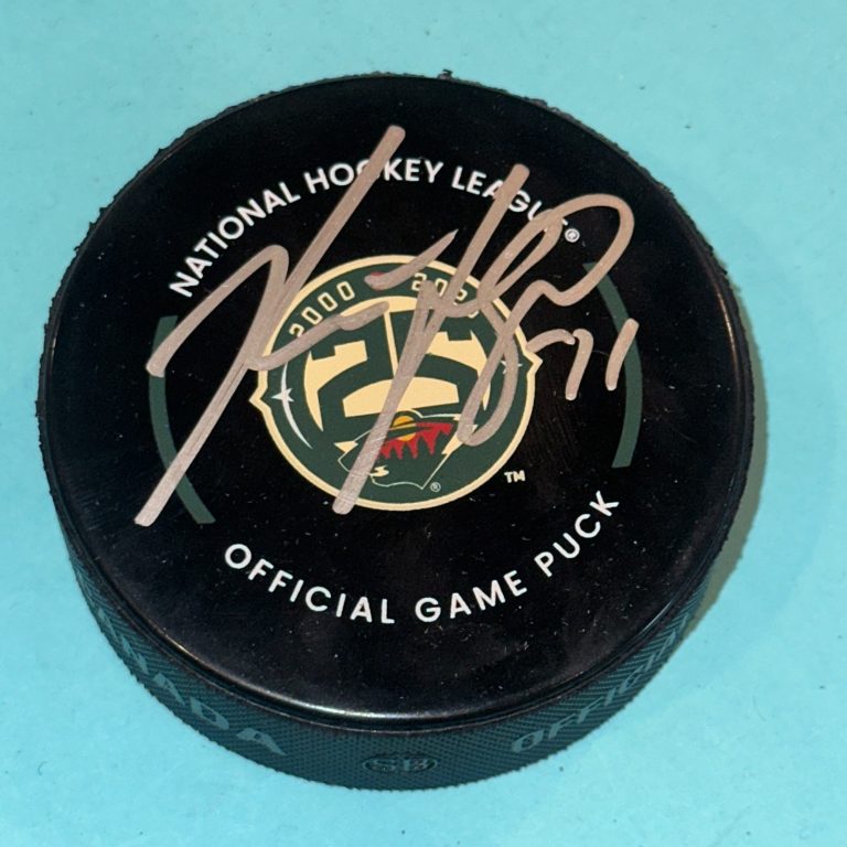 NICK FOLIGNO Signed Minnesota WILD 25th Anniv. Official GAME Puck Beckett