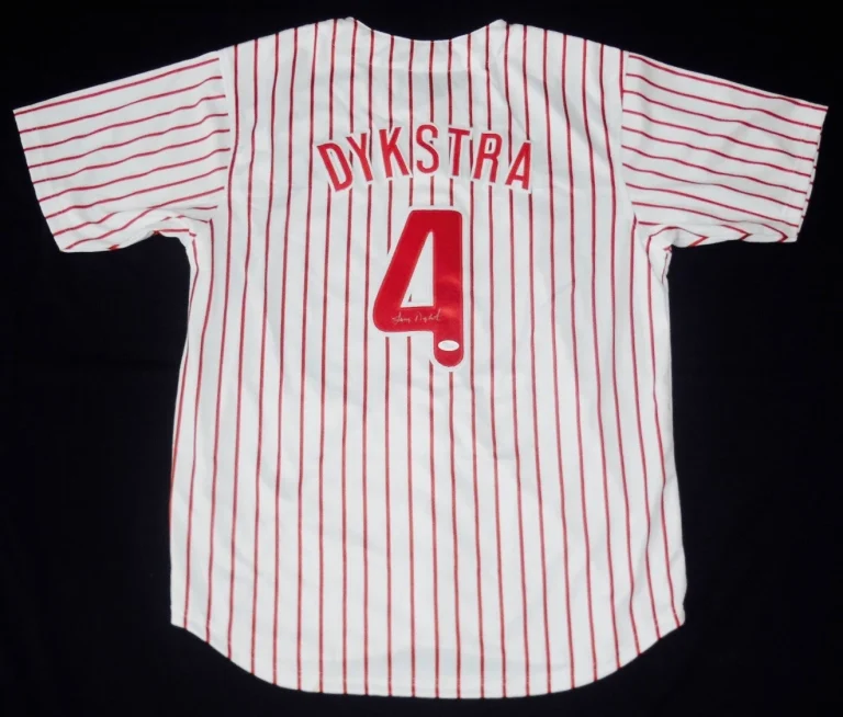 LENNY DYKSTRA AUTOGRAPHED JERSEY (PHILADELPHIA PHILLIES) W/ PROOF - JSA COA!