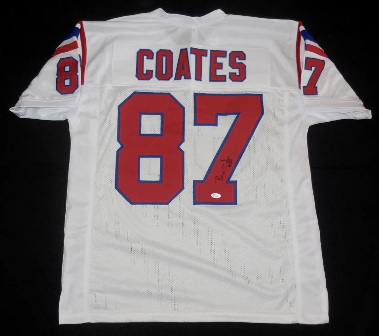 BEN COATES AUTOGRAPHED CUSTOM JERSEY (PATRIOTS) - JSA COA!