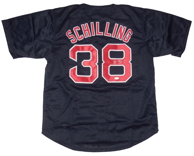 CURT SCHILLING AUTOGRAPHED CUSTOM JERSEY (BOSTON RED SOX) - JSA COA!