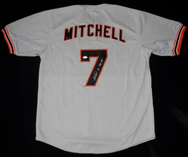 KEVIN MITCHELL AUTOGRAPHED CUSTOM JERSEY (GIANTS) - JSA COA!