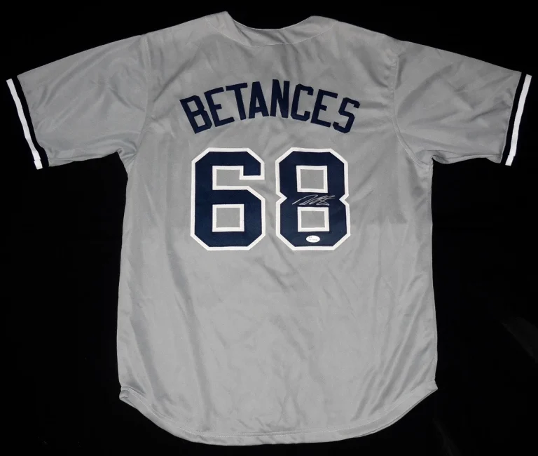 DELLIN BETANCES AUTOGRAPHED CUSTOM JERSEY (YANKEES) - JSA COA!