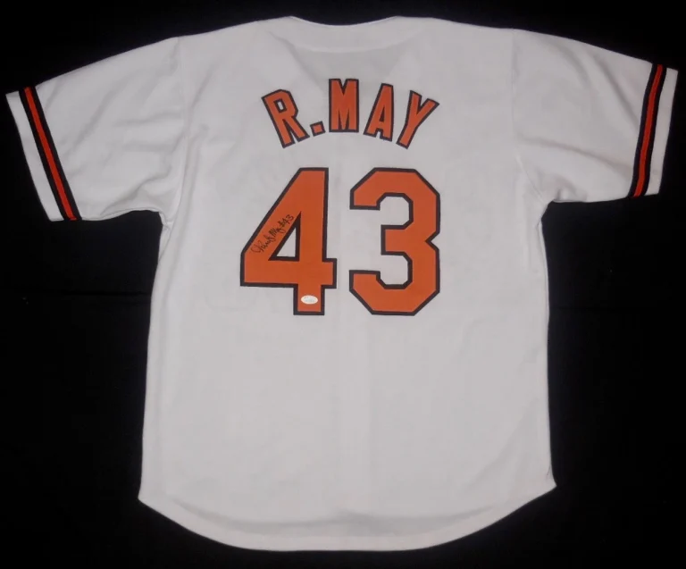 RUDY MAY AUTOGRAPHED CUSTOM JERSEY (BALTIMORE ORIOLES) - JSA COA!