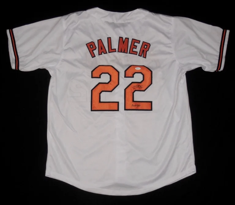 JIM PALMER AUTOGRAPHED JERSEY (BALTIMORE ORIOLES) W/ PROOF! - JSA COA!