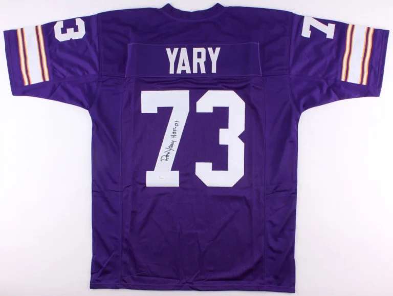 RON YARY AUTOGRAPHED CUSTOM JERSEY (MINNESOTA VIKINGS) - JSA COA!