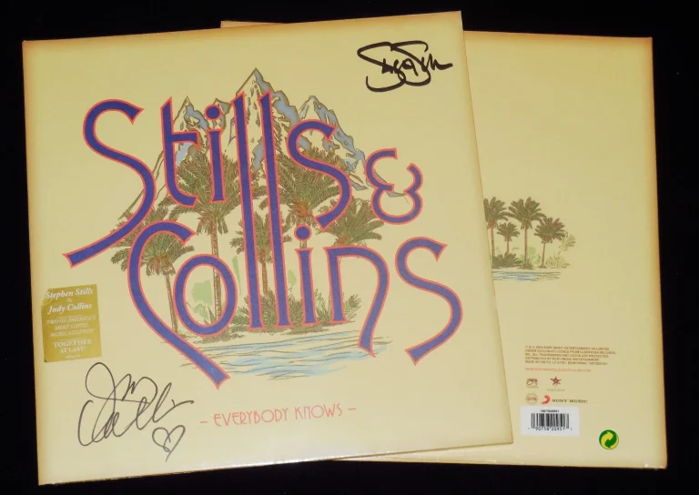 STEPHEN STILLS & JUDY COLLINS AUTOGRAPHED VINYL LP ALBUM (EVERYBODY KNOWS) COA!