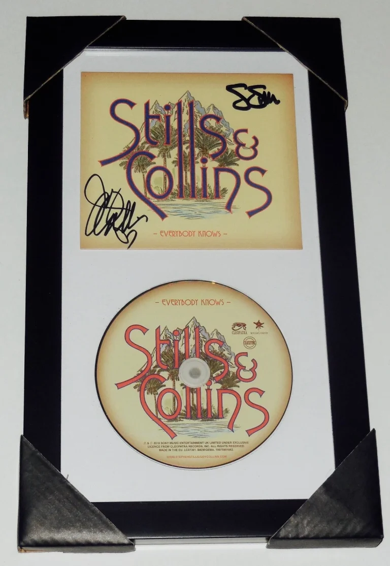 STEPHEN STILLS & JUDY COLLINS AUTOGRAPHED EVERYBODY KNOWS CD COVER (FRAMED) COA!