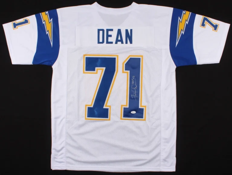 FRED DEAN AUTOGRAPHED CUSTOM JERSEY (CHARGERS HOF 2008) - JSA COA!