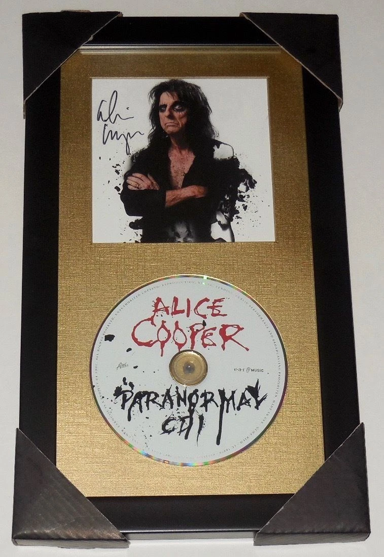 ALICE COOPER AUTOGRAPHED PARANORMAL CD COVER (FRAMED & MATTED) - W/ COA!