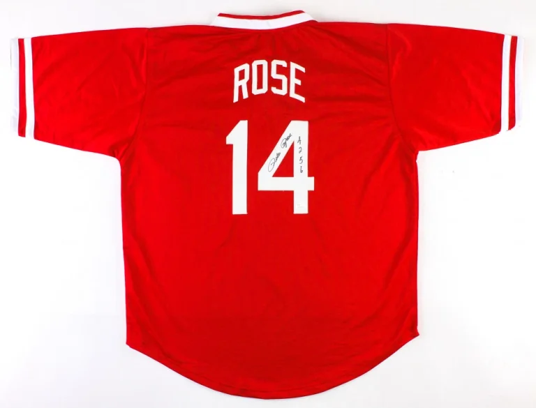 PETE ROSE AUTOGRAPHED CUSTOM JERSEY (CINCINNATI REDS - HIT KING) - JSA COA!