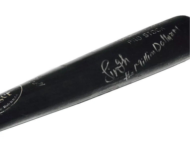 RINKU SINGH AUTOGRAPHED BAT (THE MILLION DOLLAR ARM) - Spring Training Used Bat!