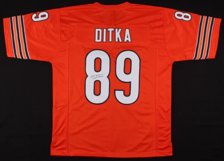 MIKE DITKA AUTOGRAPHED CUSTOM JERSEY (CHICAGO BEARS) - JSA COA!