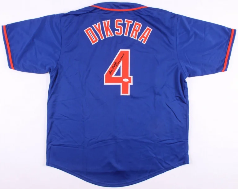 LENNY DYKSTRA AUTOGRAPHED CUSTOM JERSEY (NEW YORK METS) - JSA COA!