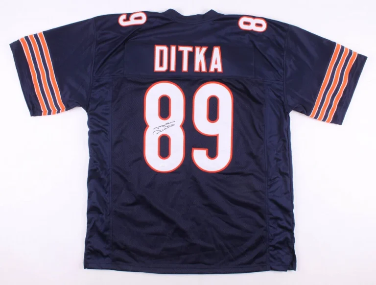 MIKE DITKA AUTOGRAPHED CUSTOM JERSEY (CHICAGO BEARS) - JSA COA!