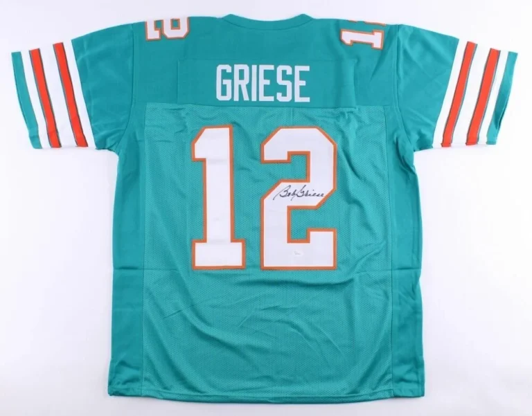 BOB GRIESE AUTOGRAPHED CUSTOM JERSEY (MIAMI DOLPHINS) - JSA COA!