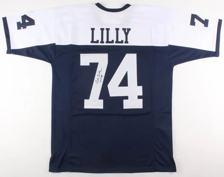 BOB LILLY AUTOGRAPHED CUSTOM JERSEY (DALLAS COWBOYS) - JSA COA!