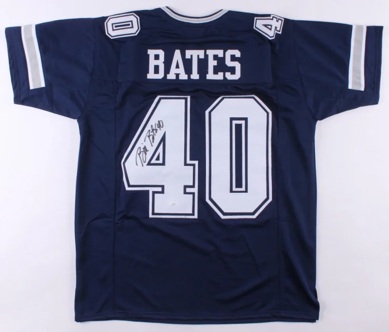 BILL BATES AUTOGRAPHED CUSTOM JERSEY (DALLAS COWBOYS) - JSA COA!