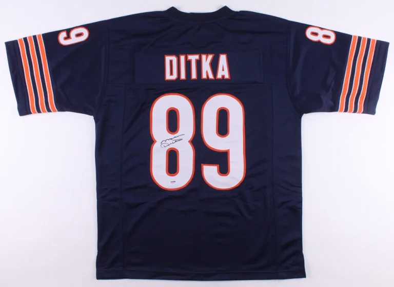 MIKE DITKA AUTOGRAPHED CUSTOM JERSEY (CHICAGO BEARS) - PSA DNA!
