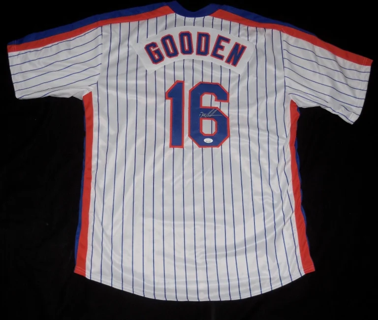 DWIGHT GOODEN AUTOGRAPHED CUSTOM JERSEY (NEW YORK METS) - JSA COA!