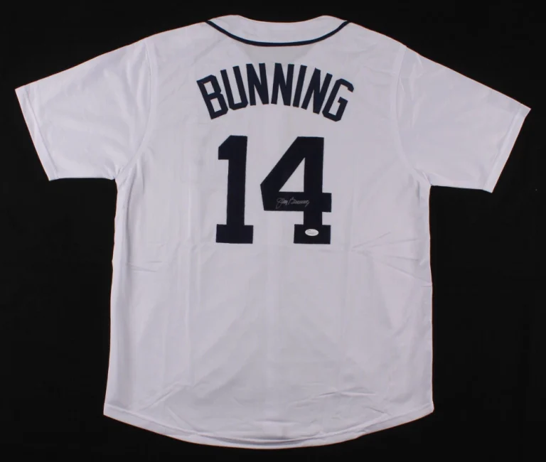 JIM BUNNING AUTOGRAPHED CUSTOM JERSEY (DETROIT TIGERS) - JSA COA!