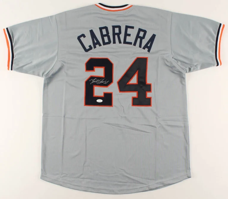MIGUEL CABRERA AUTOGRAPHED CUSTOM JERSEY (DETROIT TIGERS) - JSA COA!
