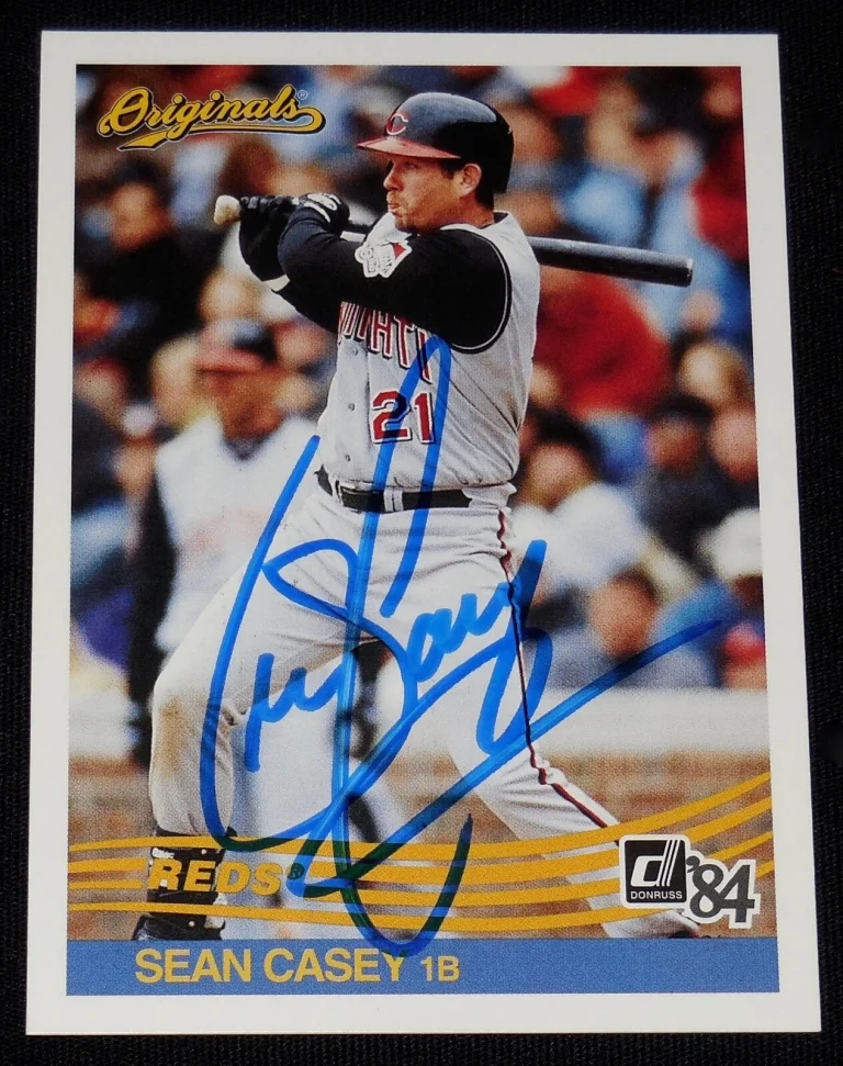 SEAN CASEY 2002 DONRUSS ORIGINALS AUTOGRAPHED BASEBALL CARD (CINCINNATI REDS)