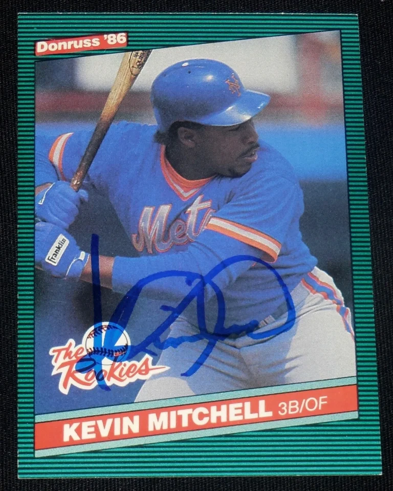KEVIN MITCHELL AUTOGRAPHED 1986 DONRUSS #17 ROOKIE CARD (METS) W/ COA!