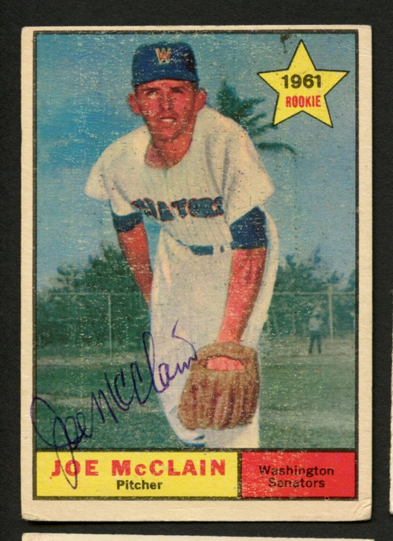 Joe McClain #488 signed autograph auto 1961 Topps Baseball Trading Card