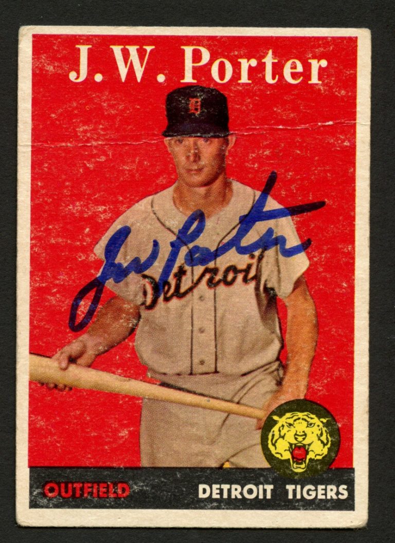 J.W.Porter #32 signed autograph auto 1958 Topps Baseball Trading Card