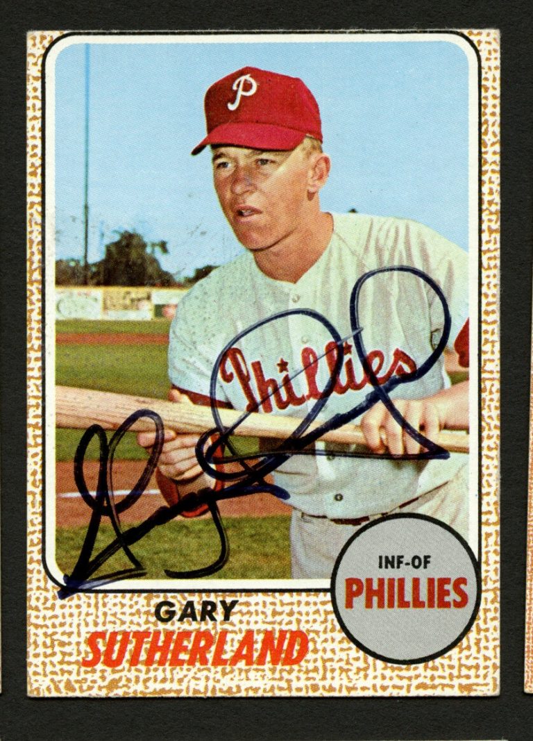 Gary Sutherland #98 signed autograph auto 1968 Topps Baseball Trading Card