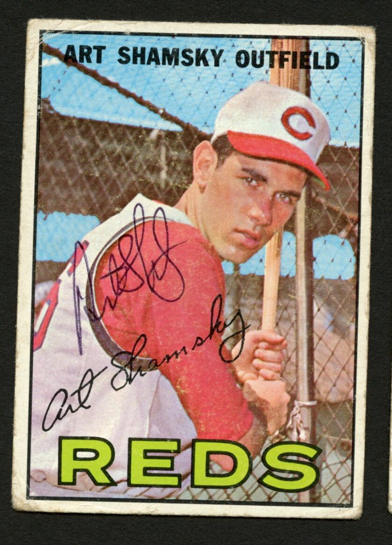 Art Shamsky #96 signed autograph auto 1967 Topps Baseball Trading Card