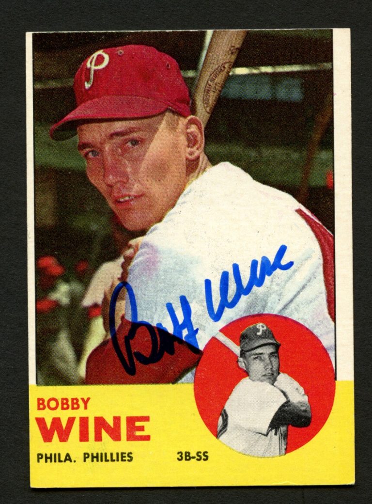 Bobby Wine #71 signed autograph auto 1963 Topps Baseball Trading Card