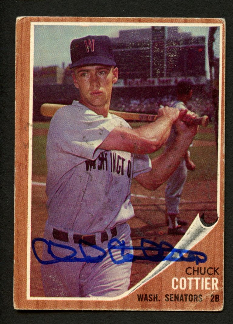 Chuck Cottier #27 signed autograph auto 1962 Topps Baseball Trading Card