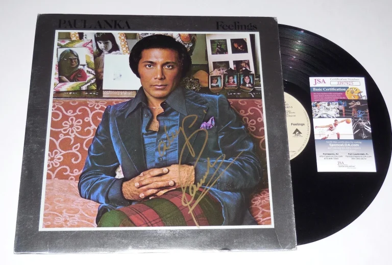 PAUL ANKA AUTOGRAPHED ALBUM (FEELINGS) - JSA COA!