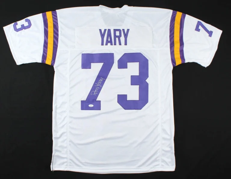 RON YARY AUTOGRAPHED CUSTOM JERSEY (MINNESOTA VIKINGS) - JSA COA!