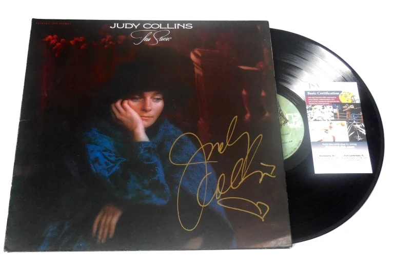 JUDY COLLINS AUTOGRAPHED RECORD ALBUM (TRUE STORIES) - JSA COA!