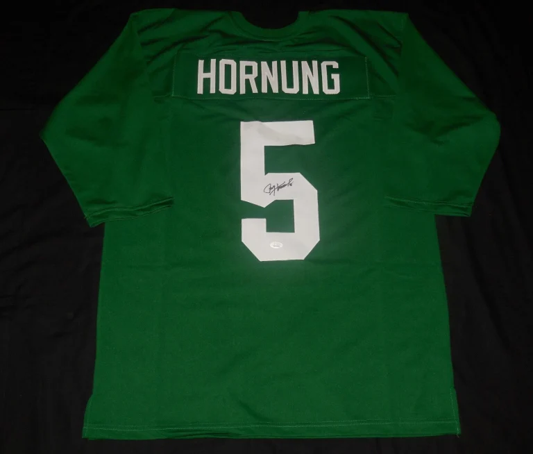 PAUL HORNUNG AUTOGRAPHED CUSTOM JERSEY (GREEN BAY PACKERS) - JSA COA!