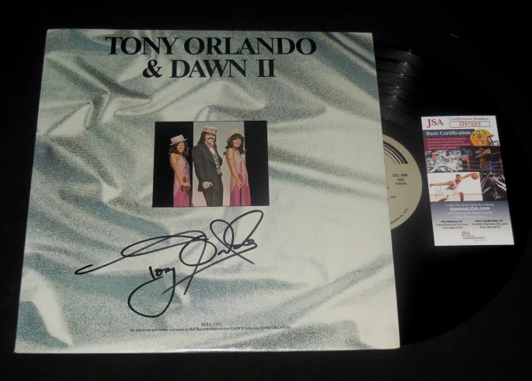 TONY ORLANDO AUTOGRAPHED RECORD ALBUM (TONY ORLANDO & DAWN II) - JSA COA!