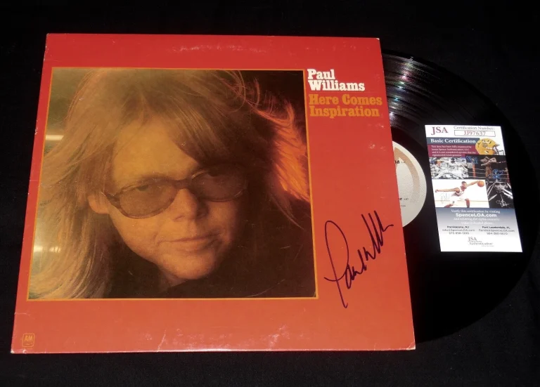 PAUL WILLIAMS AUTOGRAPHED RECORD ALBUM (HERE COMES INSPIRATION) - JSA COA!