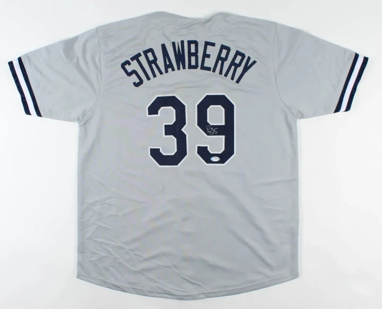 DARRYL STRAWBERRY AUTOGRAPHED CUSTOM JERSEY (NEW YORK YANKEES) - PSA DNA!