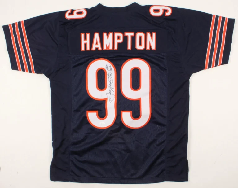 DAN HAMPTON AUTOGRAPHED CUSTOM JERSEY (CHICAGO BEARS) - JSA COA!