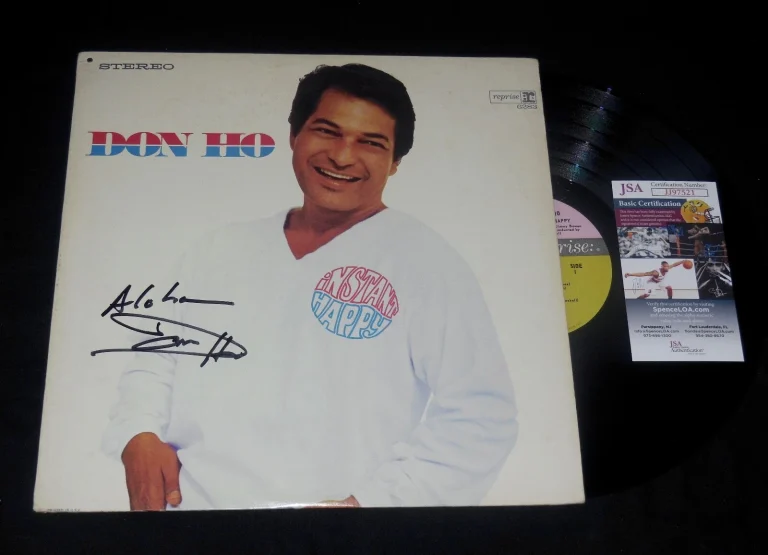 DON HO AUTOGRAPHED VINYL RECORD ALBUM (INSTANT HAPPY) - JSA COA!