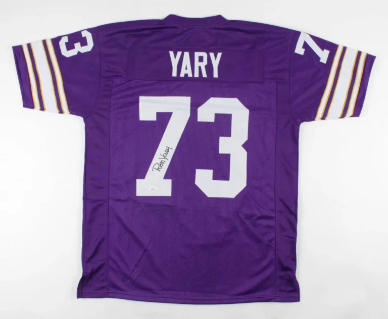 RON YARY AUTOGRAPHED CUSTOM JERSEY (MINNESOTA VIKINGS) - JSA COA!