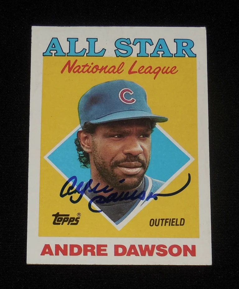 ANDRE DAWSON 1988 TOPPS ALL-STAR AUTOGRAPHED BASEBALL CARD (CHICAGO CUBS)