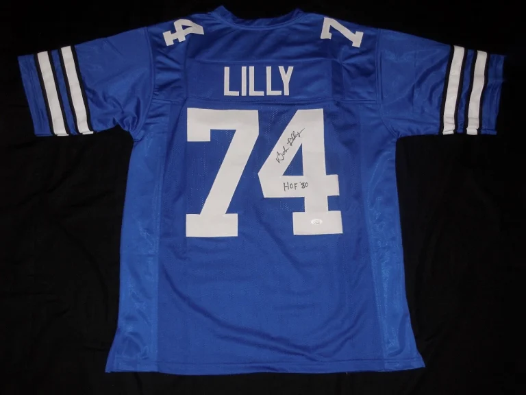 BOB LILLY AUTOGRAPHED CUSTOM JERSEY (DALLAS COWBOYS) - JSA COA!