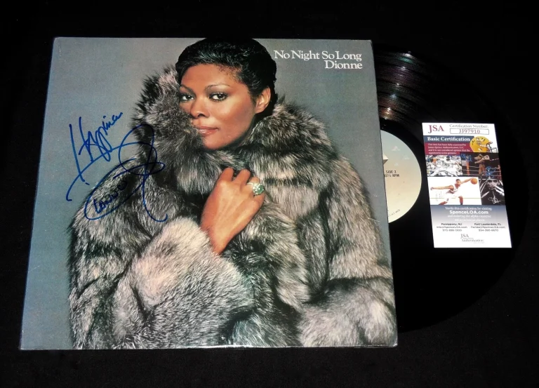DIONNE WARWICK AUTOGRAPHED VINYL RECORD ALBUM (NO NIGHT SO LONG) - JSA COA!