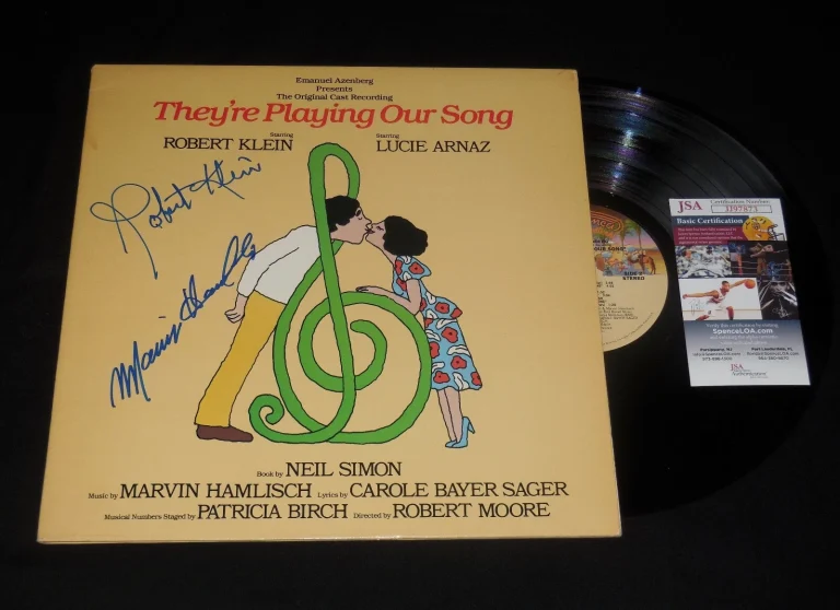 MARVIN HAMLISCH & ROBERT KLEIN AUTOGRAPHED ALBUM (PLAYING OUR SONG) - JSA COA!