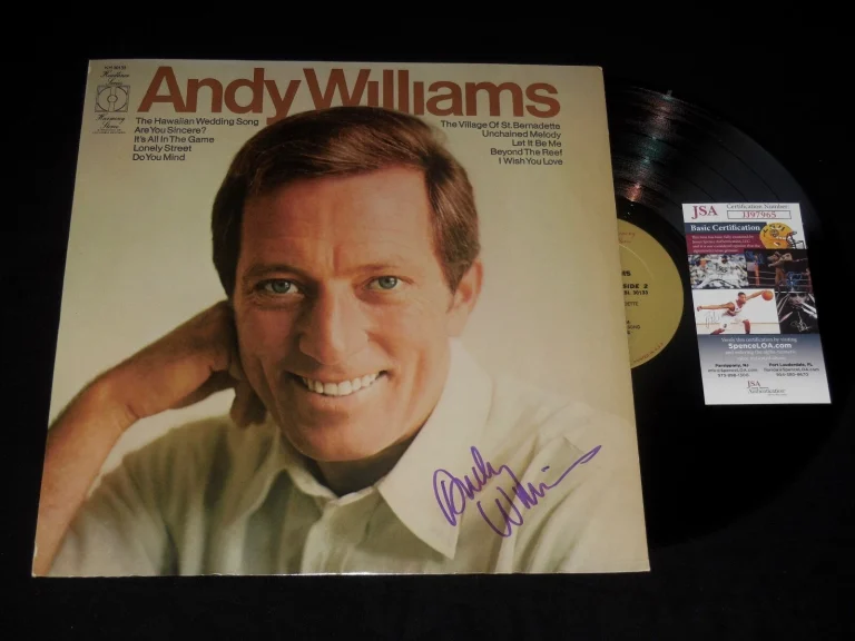 ANDY WILLIAMS AUTOGRAPHED VINYL RECORD ALBUM (ANDY WILLIAMS) - JSA COA!