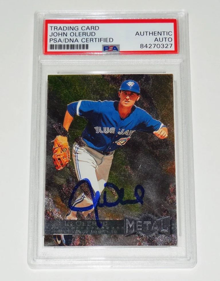1996 METAL #125 JOHN OLERUD AUTOGRAPHED CARD (PSA DNA) - TORONTO BLUE JAYS!