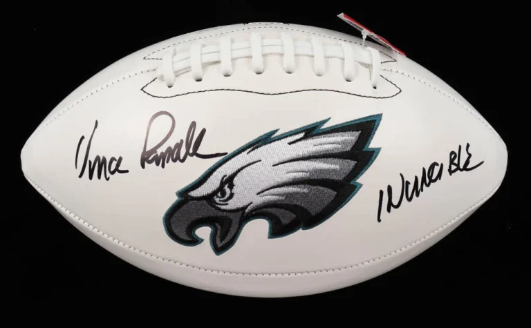 VINCE PAPALE AUTOGRAPHED FOOTBALL (PHILADELPHIA EAGLES / INVINCIBLE) - JSA COA!